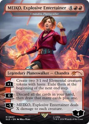 MEIKO, Explosive Entertainer - Chandra, Flamecaller (Rainbow Foil) card from Secret Lair Drop Series