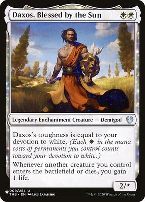 Daxos, Blessed by the Sun card from The List Reprints