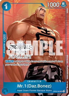 Mr.1 (Daz.Bonez) (Online Regional 2024 Vol. 3) [Finalist] card from One Piece Promotion Cards