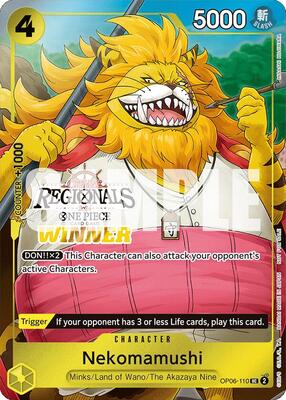 Nekomamushi (Offline Regional 2024 Vol. 3) [Winner] card from One Piece Promotion Cards