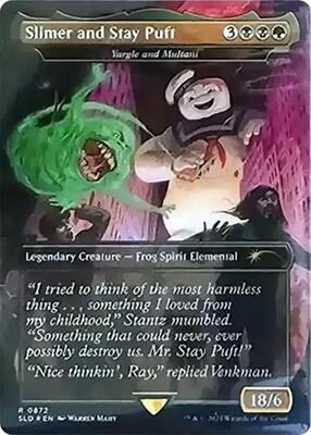 Slimer and Stay Puft - Yargle and Multani (Rainbow Foil) card from Secret Lair Drop Series