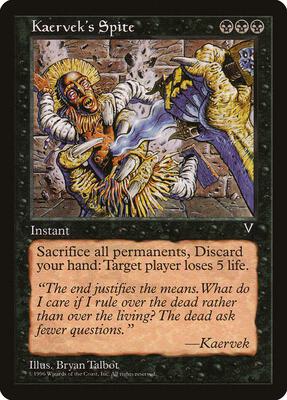 Kaervek's Spite card from Visions