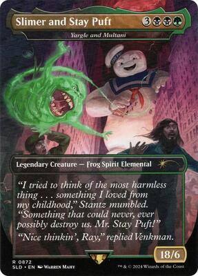 Slimer and Stay Puft - Yargle and Multani card from Secret Lair Drop Series
