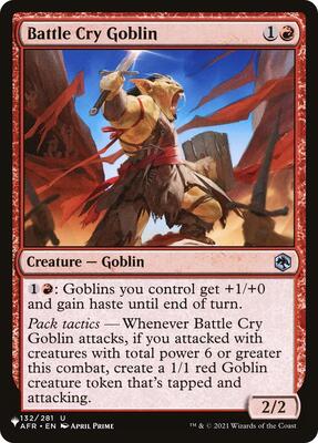 Battle Cry Goblin card from The List Reprints