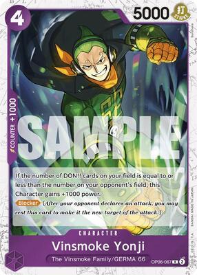 Vinsmoke Yonji (OP06-067) (Jolly Roger Foil) card from Premium Booster -The Best-