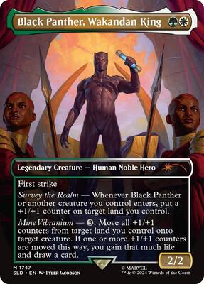 Black Panther, Wakandan King (Rainbow Foil) card from Secret Lair Drop Series
