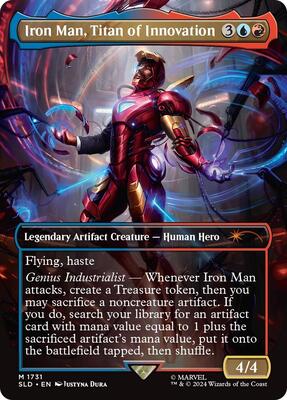 Iron Man, Titan of Innovation (Rainbow Foil) card from Secret Lair Drop Series
