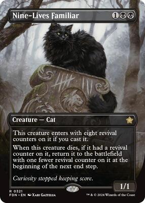 Nine-Lives Familiar (Borderless) card from Foundations