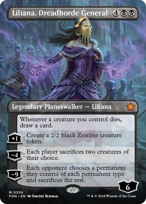 Liliana, Dreadhorde General (Borderless) card from Foundations