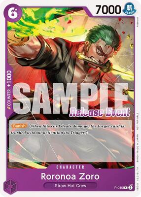 Roronoa Zoro (ST15 - ST20 Release Event Pack) card from One Piece Promotion Cards
