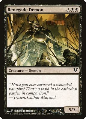 Renegade Demon card from Avacyn Restored