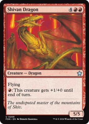 Shivan Dragon (0206) card from Foundations