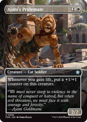 Ajani's Pridemate (Borderless) card from Foundations