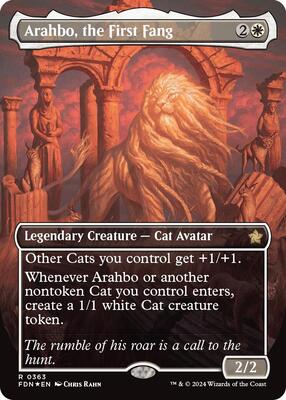 Arahbo, the First Fang (Borderless) (Mana Foil) card from Foundations