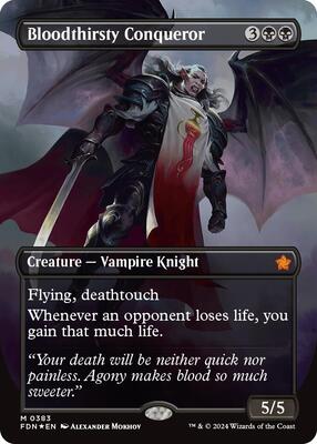 Bloodthirsty Conqueror (Borderless) (Mana Foil) card from Foundations