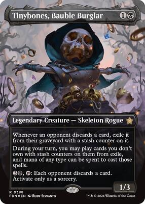 Tinybones, Bauble Burglar (Borderless) (Mana Foil) card from Foundations