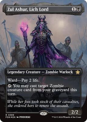 Zul Ashur, Lich Lord (Borderless) (Mana Foil) card from Foundations