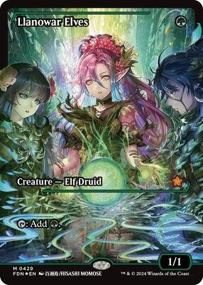 Llanowar Elves (Showcase) card from Foundations