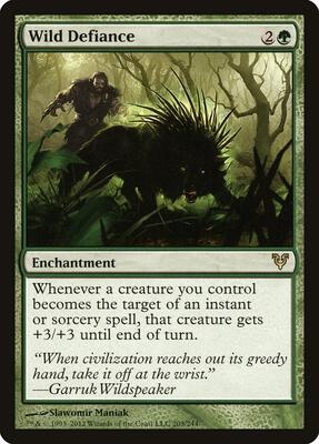 Wild Defiance card from Avacyn Restored