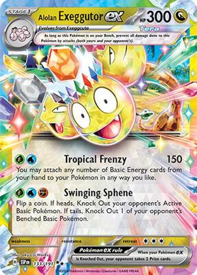 Alolan Exeggutor ex - 133/191 card from SV08: Surging Sparks