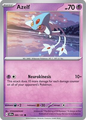 Azelf card from SV08: Surging Sparks