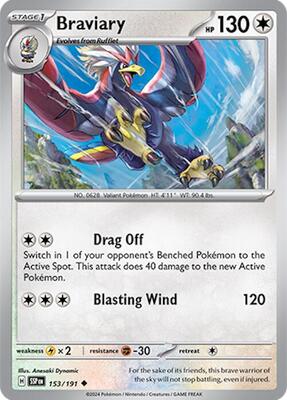 Braviary - 153/191 card from SV08: Surging Sparks