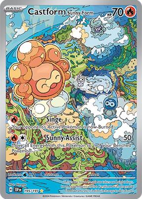 Castform Sunny Form - 195/191 card from SV08: Surging Sparks