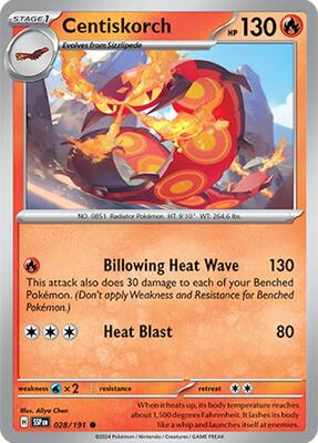 Centiskorch card from SV08: Surging Sparks
