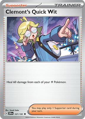 Clemont's Quick Wit - 167/191 card from SV08: Surging Sparks