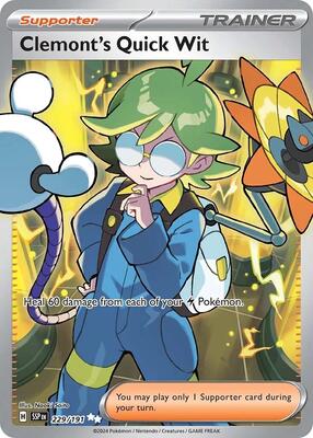 Clemont's Quick Wit - 229/191 card from SV08: Surging Sparks