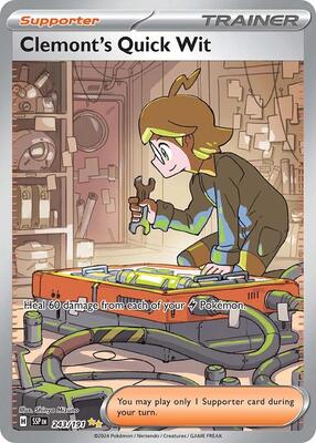 Clemont's Quick Wit - 243/191 card from SV08: Surging Sparks