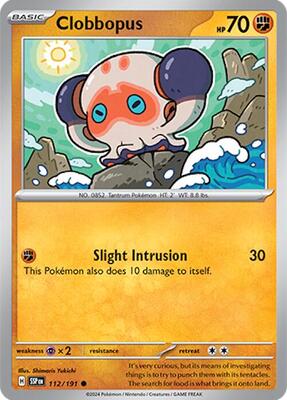 Clobbopus - 112/191 card from SV08: Surging Sparks