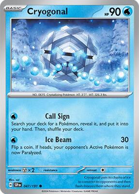 Cryogonal card from SV08: Surging Sparks