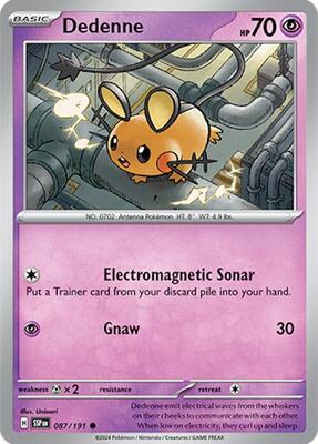 Dedenne card from SV08: Surging Sparks