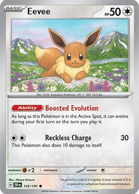 Eevee card from SV08: Surging Sparks