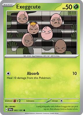 Exeggcute - 002/191 card from SV08: Surging Sparks