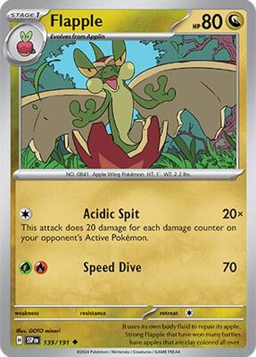 Flapple - 139/191 card from SV08: Surging Sparks