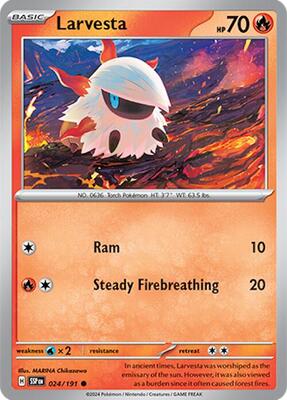 Larvesta - 024/191 card from SV08: Surging Sparks