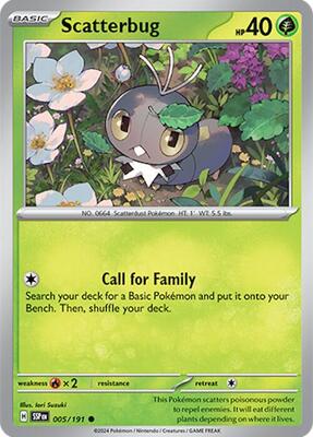 Scatterbug card from SV08: Surging Sparks