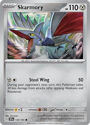 Skarmory - 124/191 card from SV08: Surging Sparks