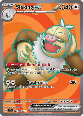 Slaking ex - 227/191 card from SV08: Surging Sparks
