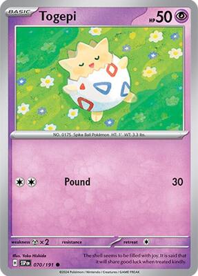 Togepi card from SV08: Surging Sparks