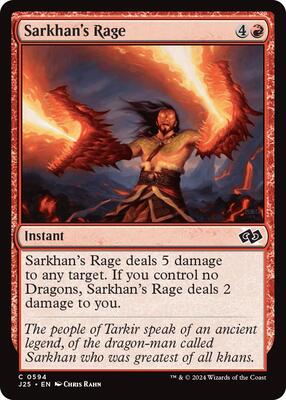 Sarkhan's Rage card from Foundations Jumpstart