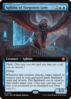 Sphinx of Forgotten Lore (Extended Art) card from Foundations