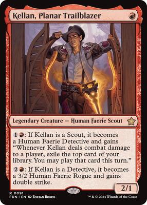 Kellan, Planar Trailblazer card from Foundations
