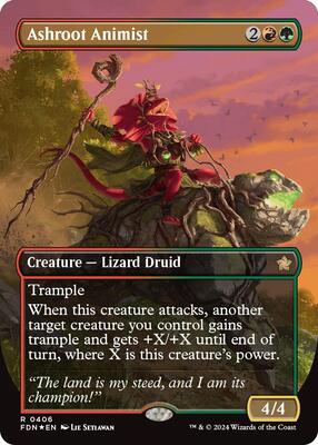 Ashroot Animist (Borderless) (Mana Foil) card from Foundations