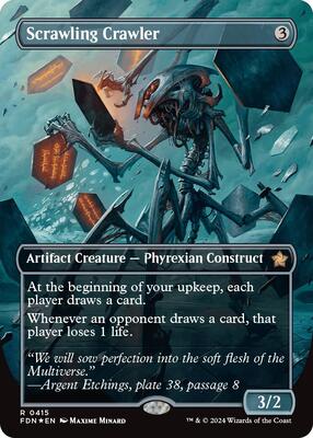 Scrawling Crawler (Borderless) (Mana Foil) card from Foundations