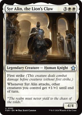 Syr Alin, the Lion's Claw card from Foundations