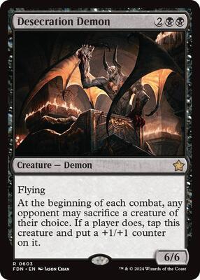 Desecration Demon card from Foundations