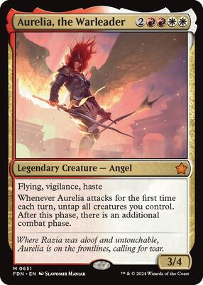 Aurelia, the Warleader card from Foundations